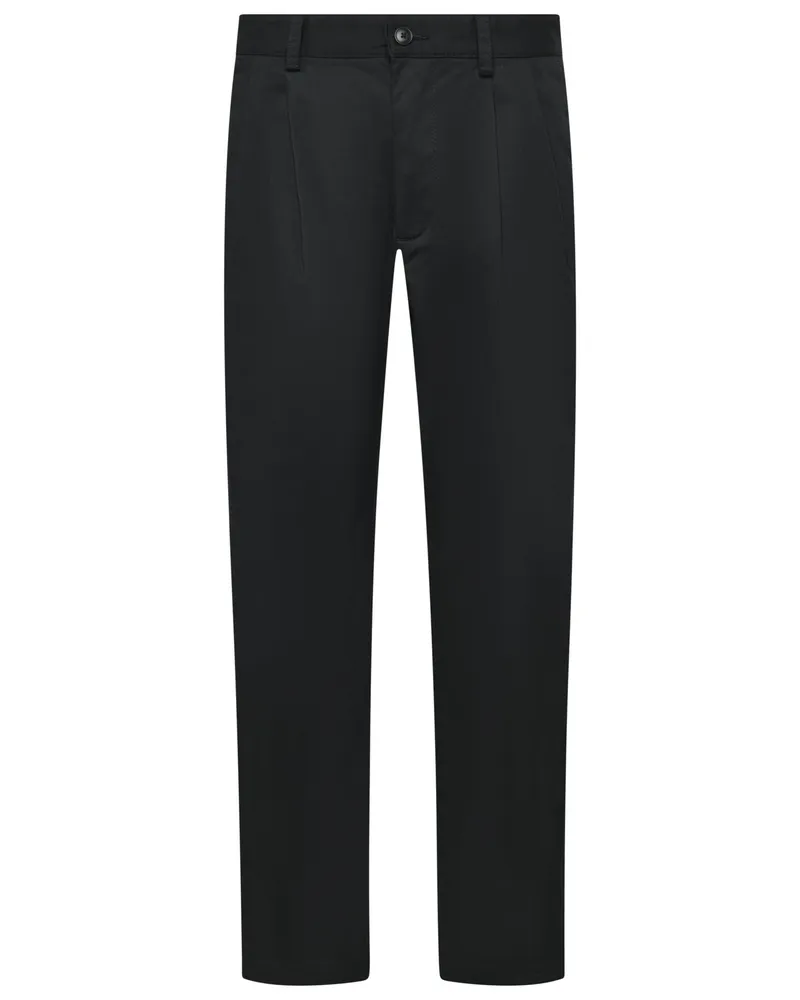 HUGO BOSS Chino mit Bundfalte und Stretchanteil, Straight Fit in Schwarz