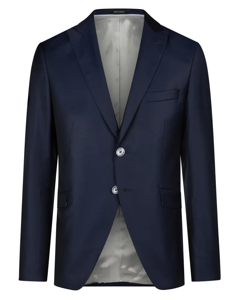 Wilvorst Festliches Einreiher-Sakko aus Schurwolle mit Spitzfasson in Marine