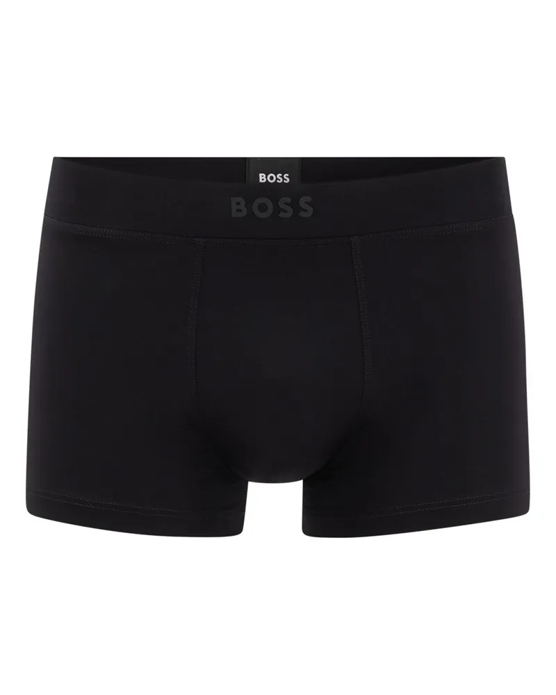 HUGO BOSS 4 Way-Stretch Trunk mit Label-Print aus Microfaser in Schwarz