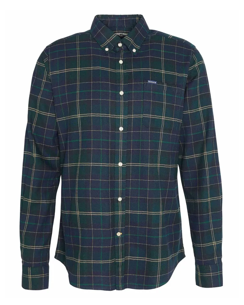 Barbour Softes Flanellhemd Kyeloch mit Tartan-Muster, Tailored Fit in Grün