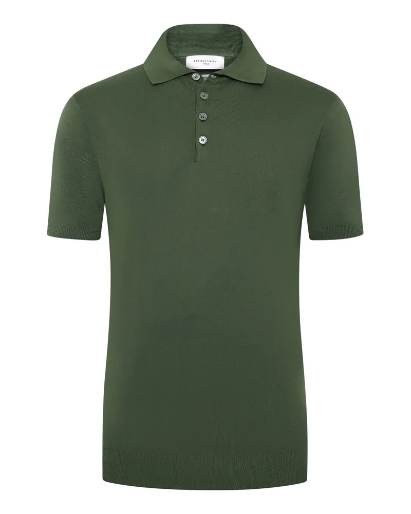 Daniele Fiesoli Softes Strick-Poloshirt aus Gizah-Baumwolle in Oliv