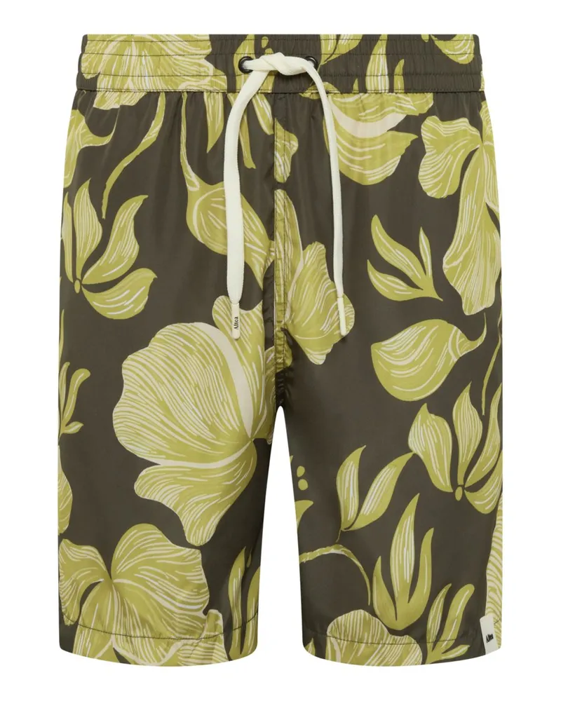 Altea Badeshorts mit floralem Print in Oliv
