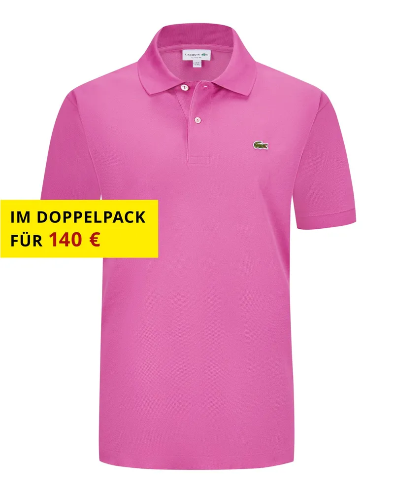 Lacoste Piqué-Poloshirt Classic Fit L1212, mit kleinem Krokodil-Aufnäher in Pink