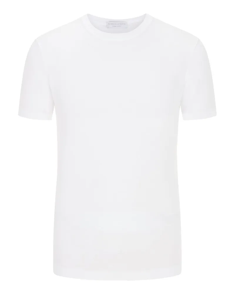 Filippo de Laurentiis Leichtes Strick-Shirt aus Crepe Cotton in Weiß