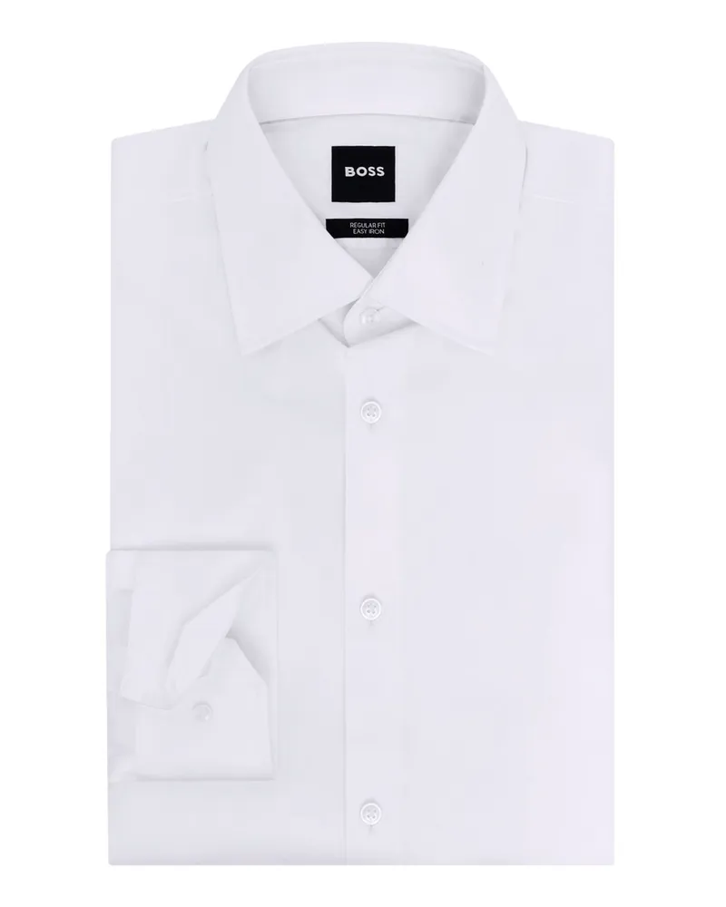 HUGO BOSS Hemd aus Baumwolle, Regular Fit in Weiß