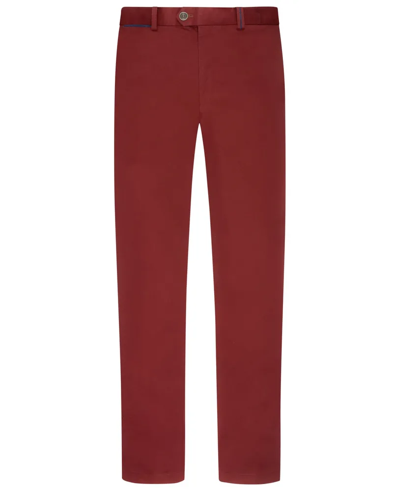 Hiltl Glatte Stretch-Chino Peaker, Regular Fit in Bordeaux
