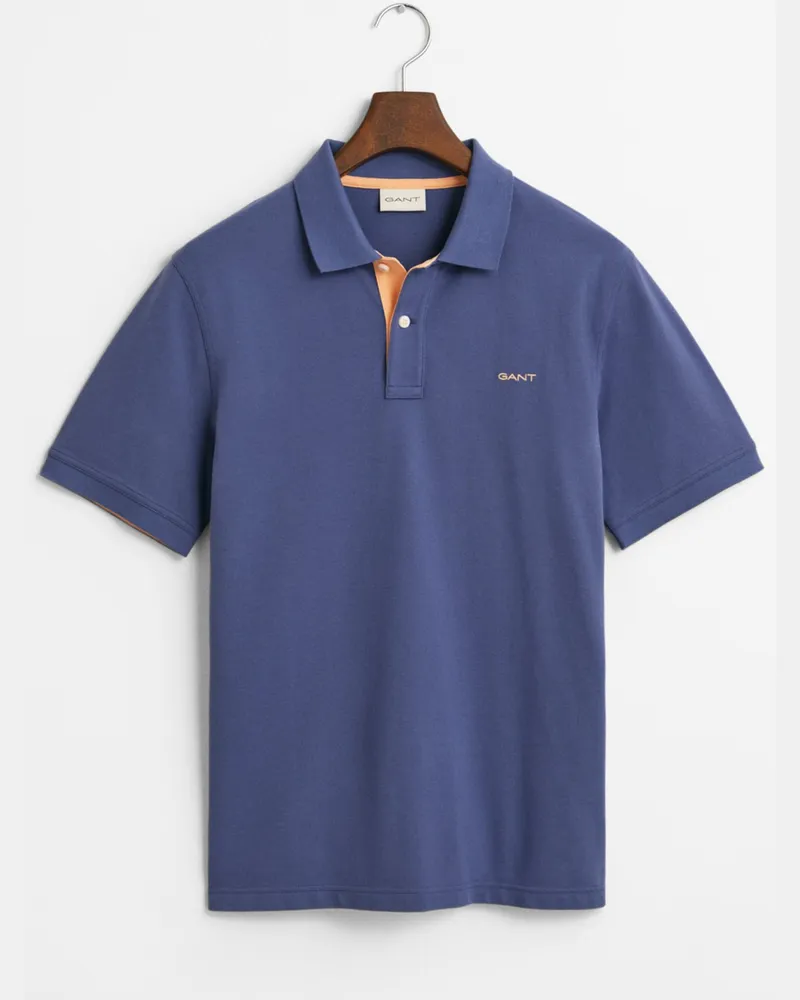 Gant Poloshirt mit Kontrast-Details aus Stretch-Piqué in Denim