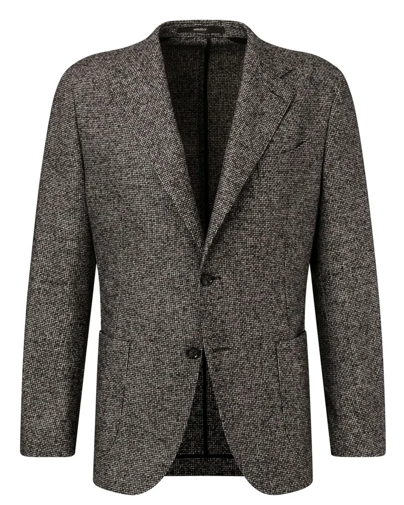 windsor. Einreihiges Sakko Giorno aus einem Wollmix, Shaped Fit in Grau