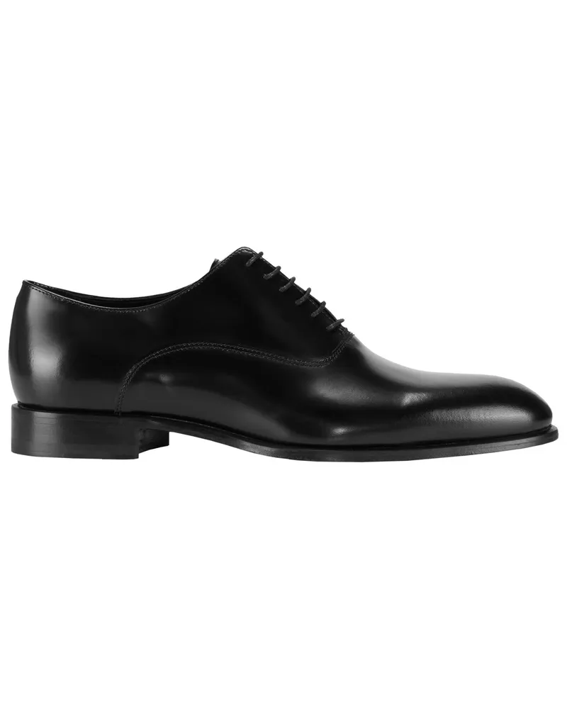 SCHUHE & HANDWERK Gala-Schnürer aus Glattleder in Schwarz