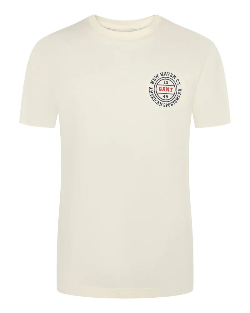 Gant Softes T-Shirt mit kleinen Graphic-Prints in Offwhite