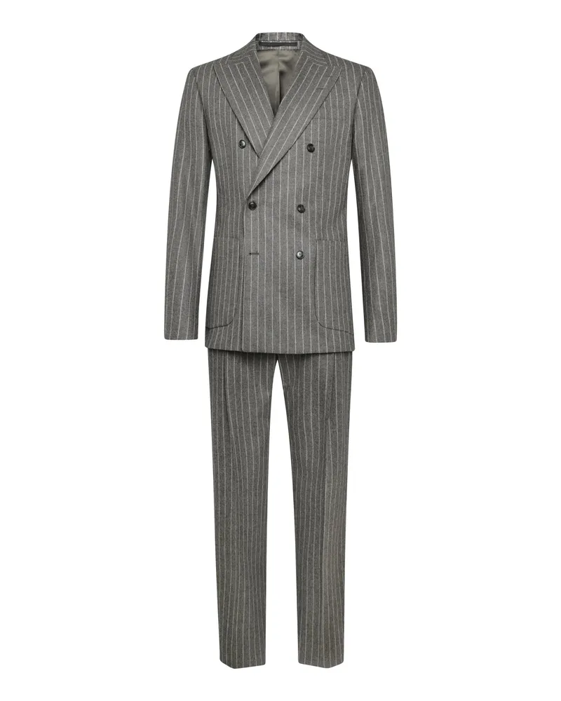Tiger of Sweden Zweireihiger Anzug mit Nadelstreifen und Spitzfasson, Slim in Grau