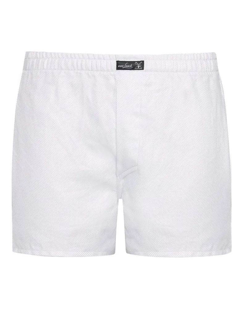 van Laack Unifarbene Boxershorts aus Baumwolle in Twill-Qualität in Weiß