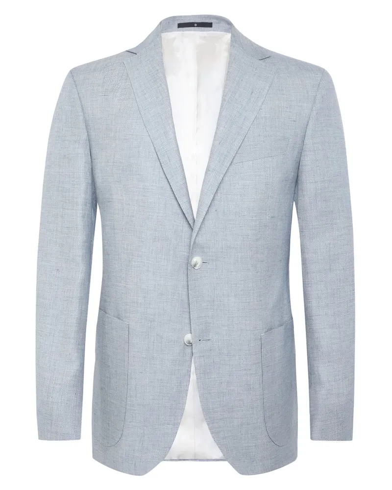 Dressler Einreiher-Sakko aus einem Leinen-Schurwolle-Mix in Hellblau