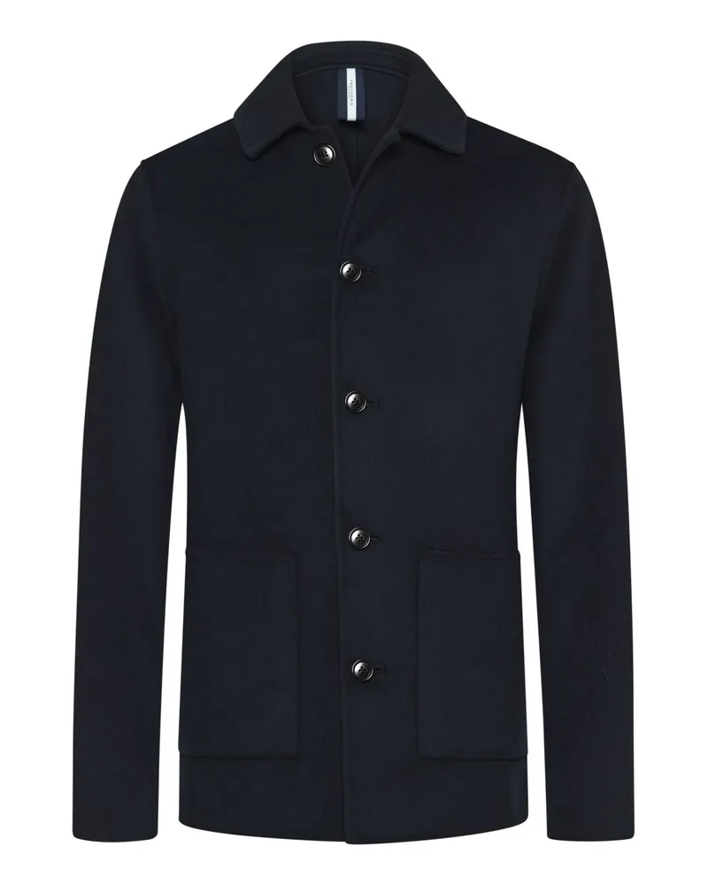 Profuomo Softes Overshirt aus einem Wollgemisch mit Taschen in Marine