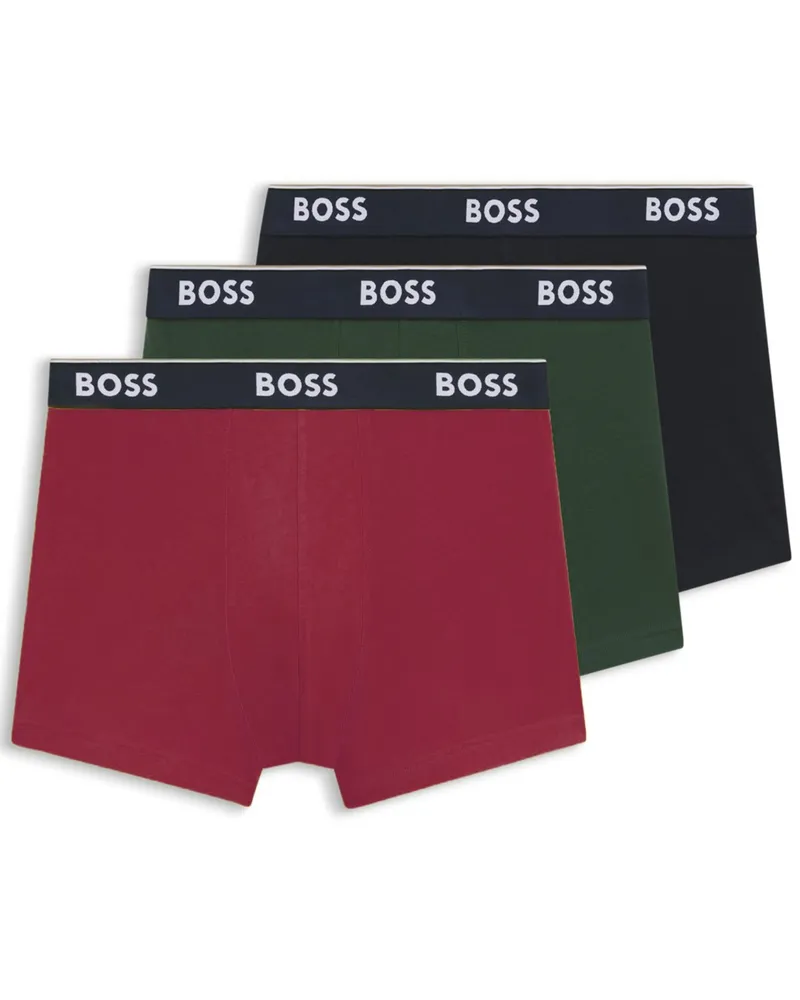 HUGO BOSS 3er-Pack Boxer Trunks mit farbigem Label-Bund und Stretchanteil in Ohne