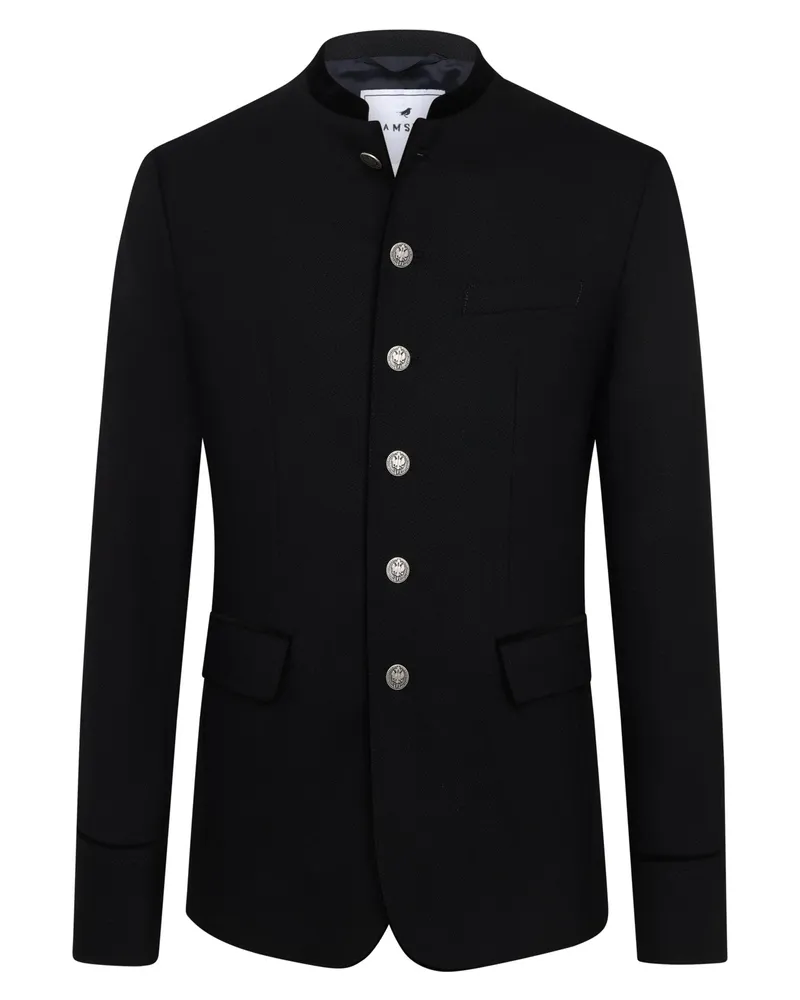 Amsel Janker Bogenhausen aus Wollbrokat mit Wappenknöpfen in Schwarz