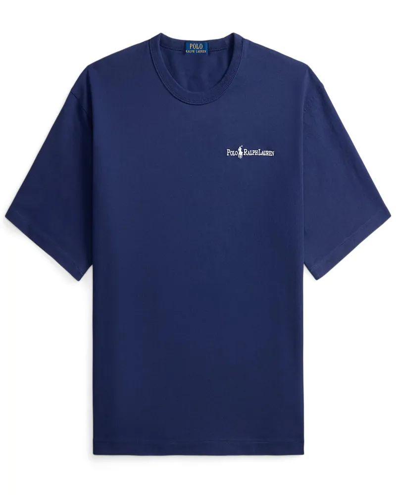 Ralph Lauren T-Shirt aus softem Baumwollstrick, Relaxed Fit in Marine