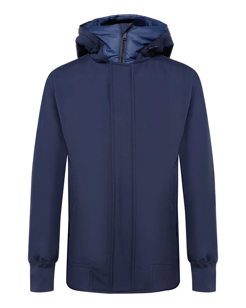 HUGO BOSS Wattierter Blouson mit Kapuze und elastischen Abschlüssen in Blau
