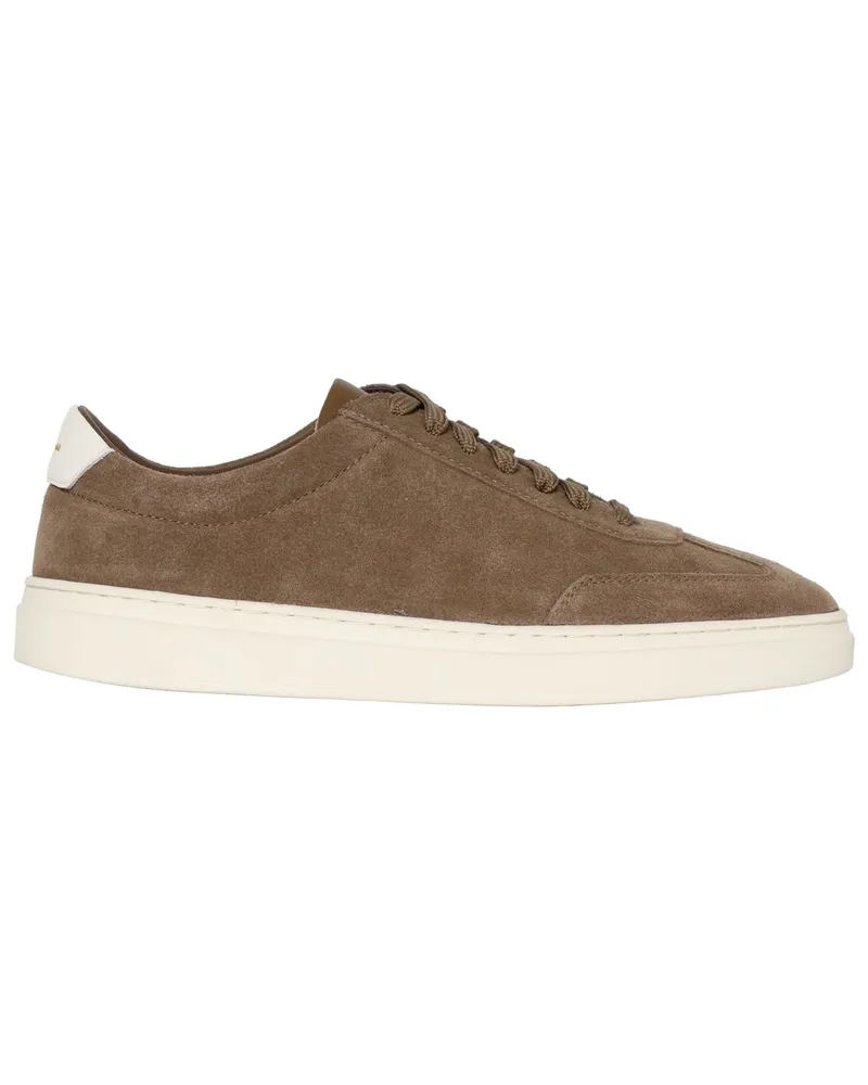 HUGO BOSS Low Top-Sneaker aus Veloursleder mit Ortholite-Einlegesohlen in Beige
