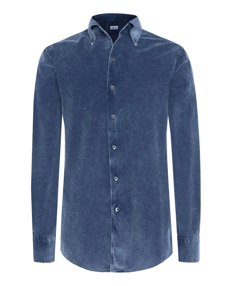 Gherardi Softes Cordhemd mit Button Down-Kragen, Regular in Marine