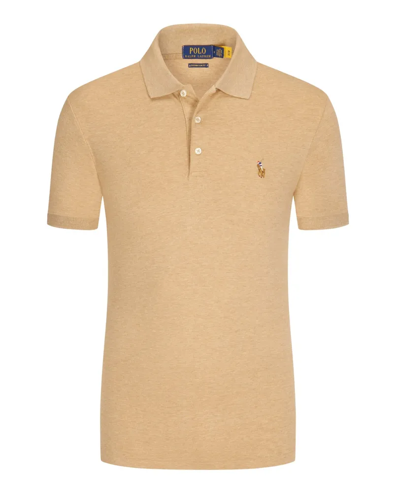 Ralph Lauren Poloshirt in Jersey-Qualität, Custom Slim Fit in Beige