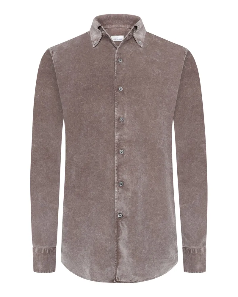 Gherardi Softes Cordhemd mit Button Down-Kragen, Regular in Braun