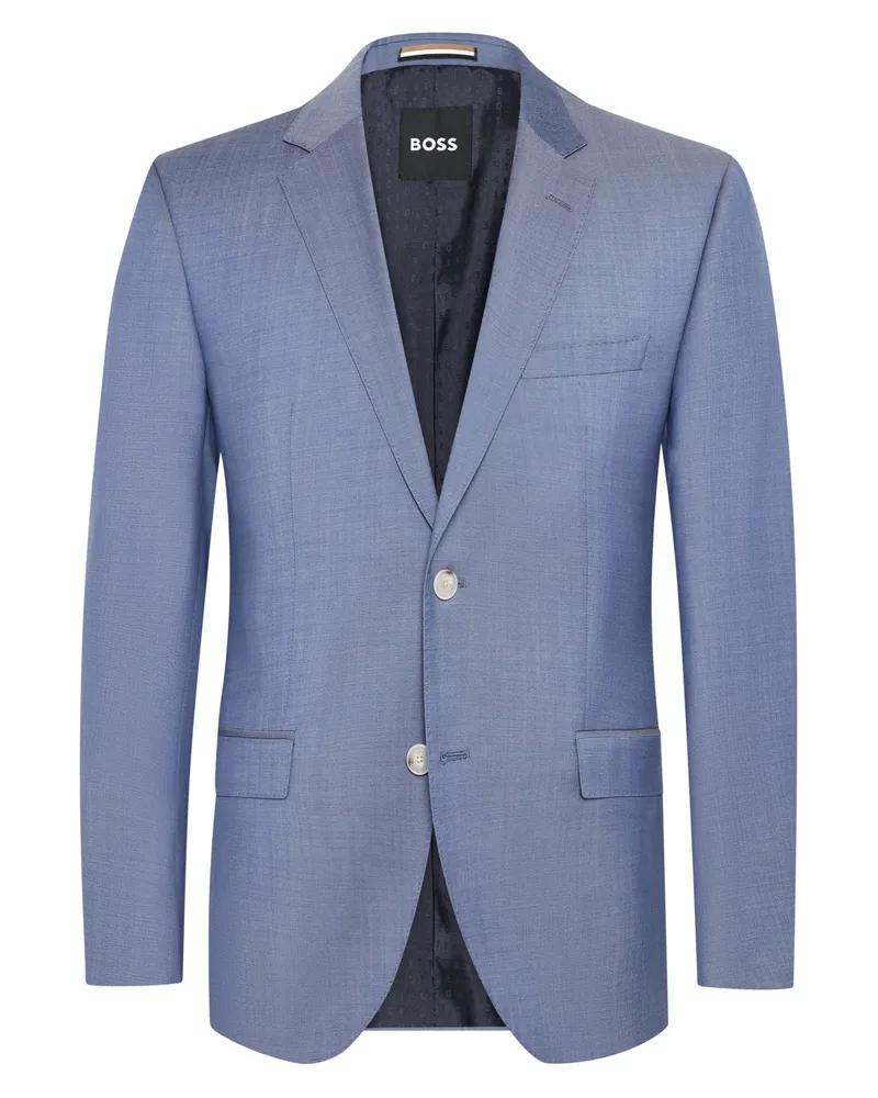 HUGO BOSS Einreiher-Sakko aus Schurwolle mit fallendem Revers in Mittelblau