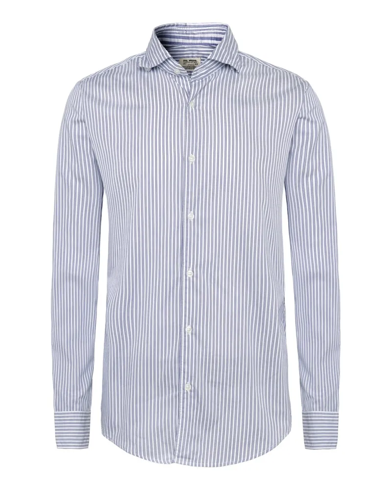 FIL NOIR Glattes Baumwollhemd mit Streifen, Slim in Blau