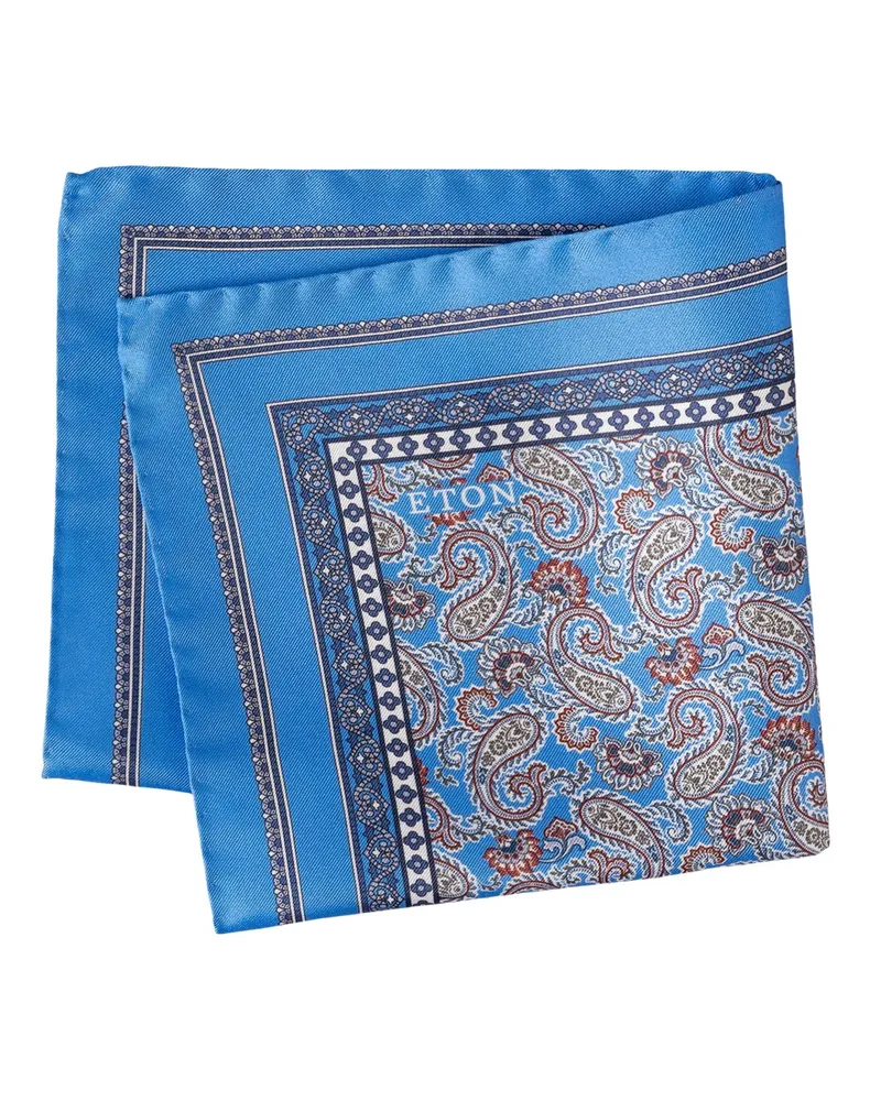 Eton Festliches Einstecktuch aus Seide mit Paisley-Muster in Königsblau