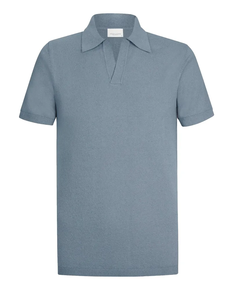 Profuomo Poloshirt in Frottee-Qualität mit Variokragen in Graublau