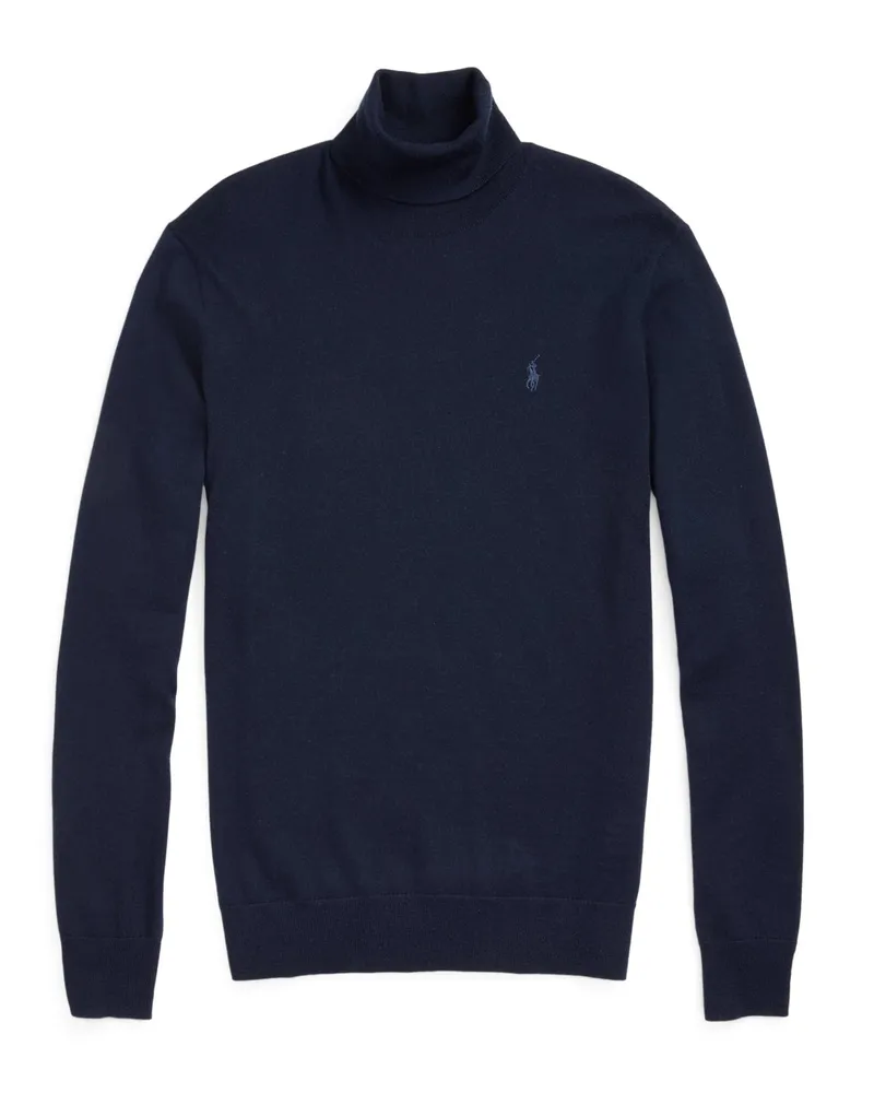 Ralph Lauren Rollkragenpullover aus waschbarer Merinowolle in Marine