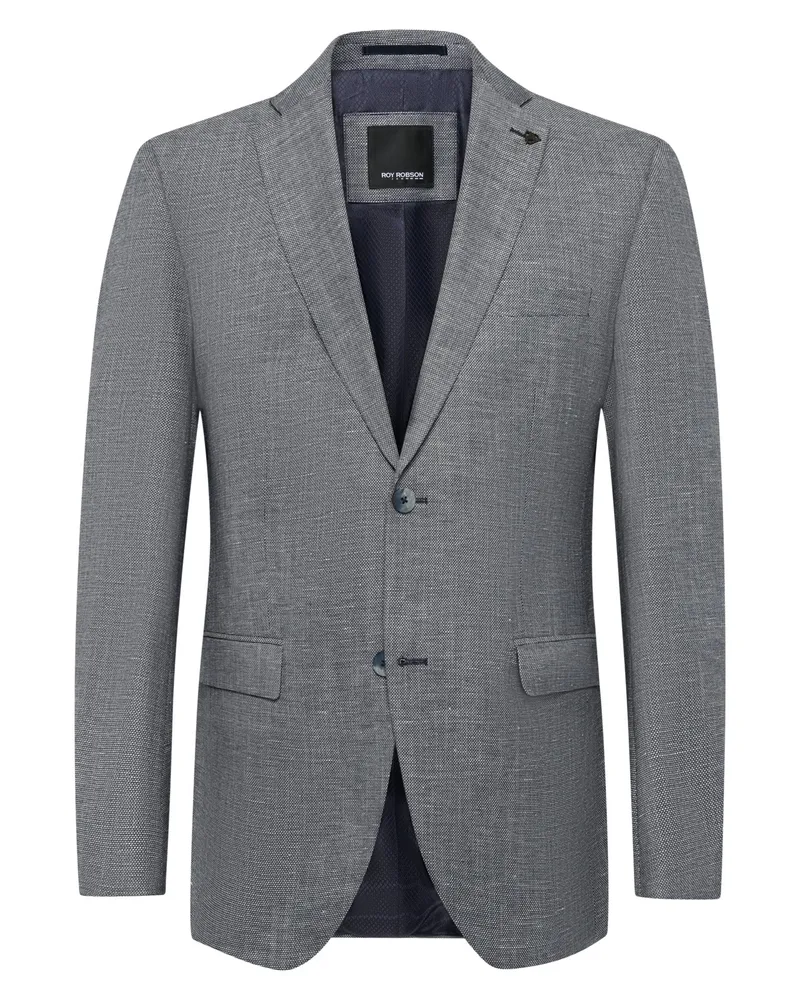 Roy Robson Einreihiges Sakko mit Leinen und fallendem Reverskragen in Grau