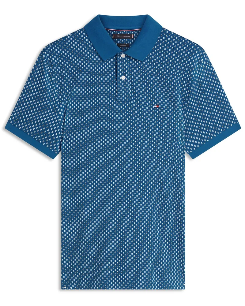 Tommy Hilfiger Poloshirt aus einem soften Baumwolljersey mit Print, Regular FIt in Blau