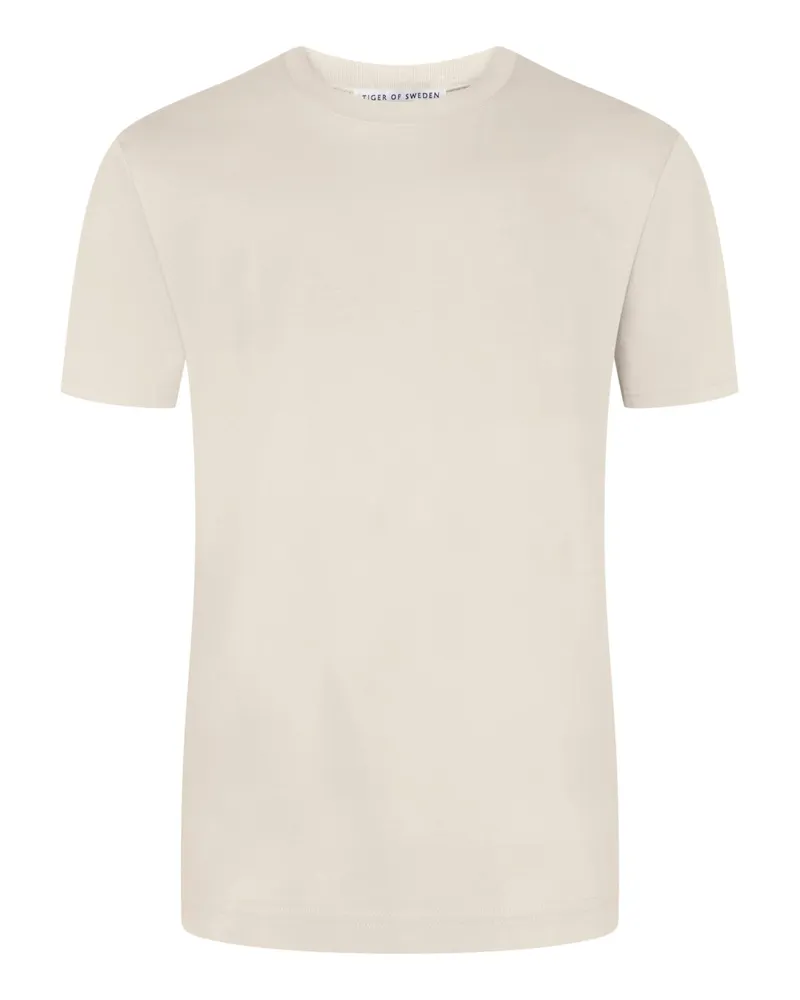 Tiger of Sweden Rundhals-T-Shirt aus merzerisierter Baumwolle in Offwhite