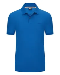 HUGO BOSS Unifarbenes Piqué-Poloshirt mit kleiner Label-Stickerei Königsblau