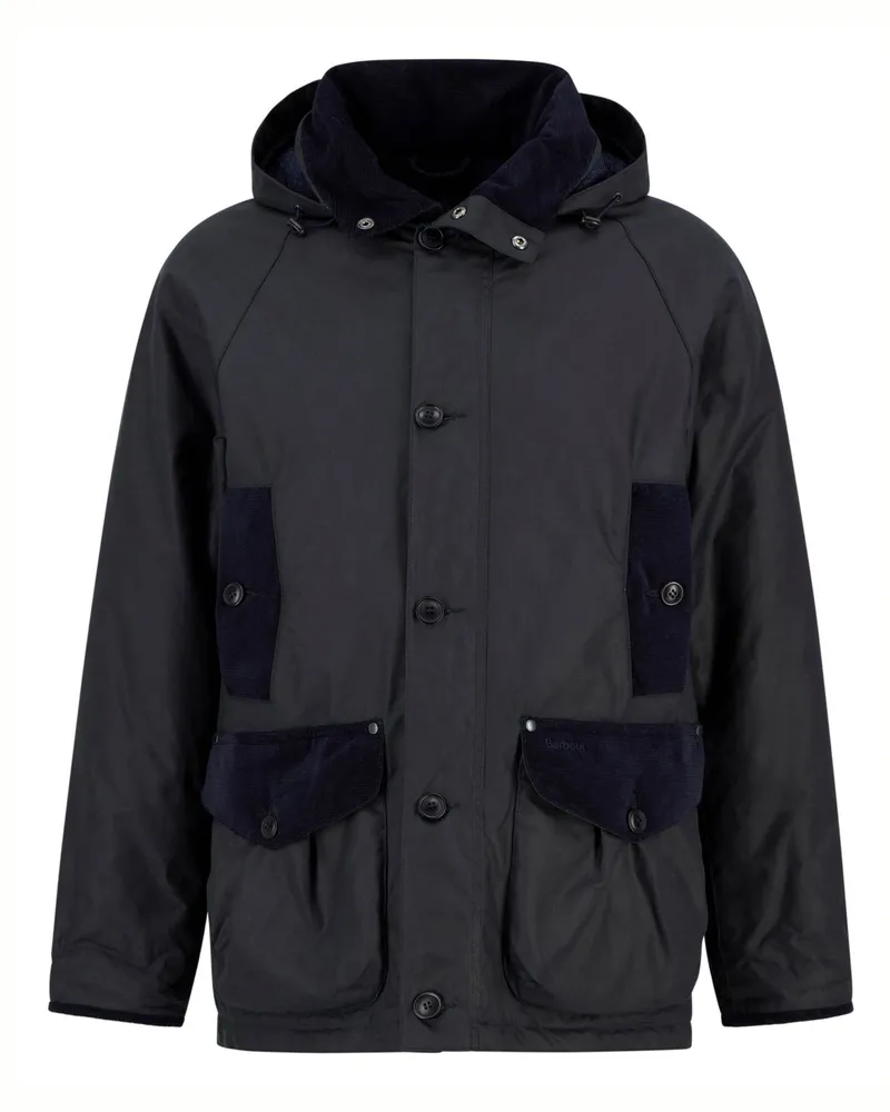 Barbour Wattierte Wachsjacke Beaufort mit Kapuze in Marine
