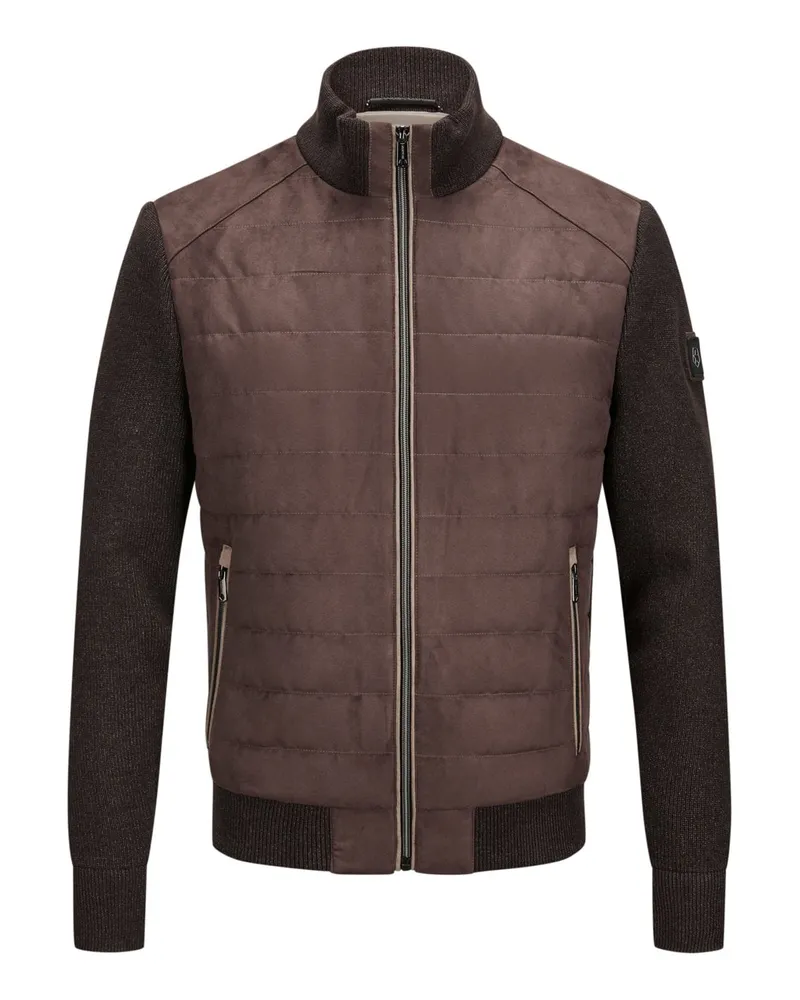 Milestone Gesteppter Microvelours-Blouson Stanley mit Sorona®-Isolation in Dunkelbraun