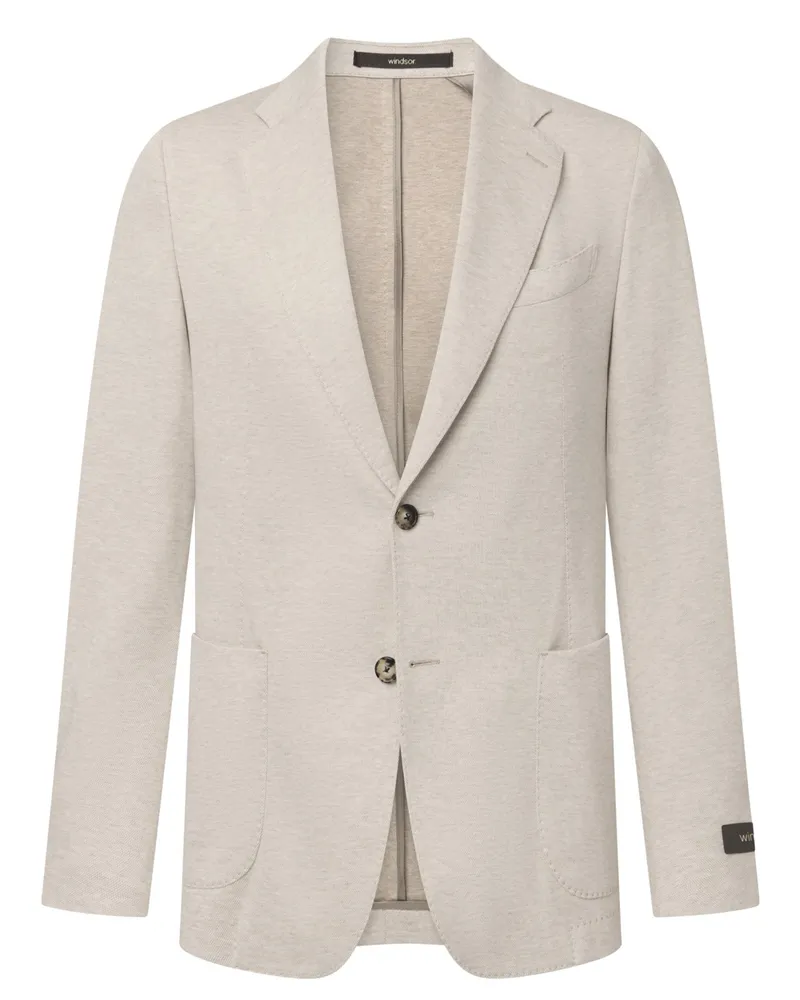 windsor. Ungefüttertes Jersey-Sakko aus einem Baumwoll-Mix, Shaped Fit in Beige