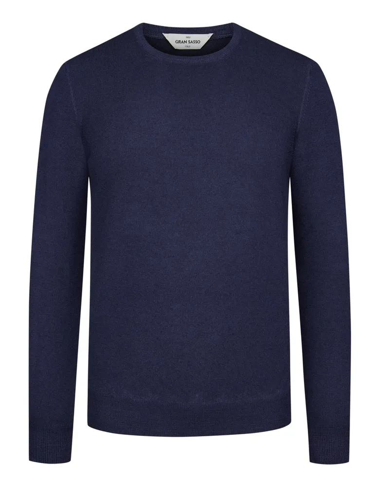 Gran Sasso Pullover aus Schurwolle mit Rundhalsausschnitt in Marine