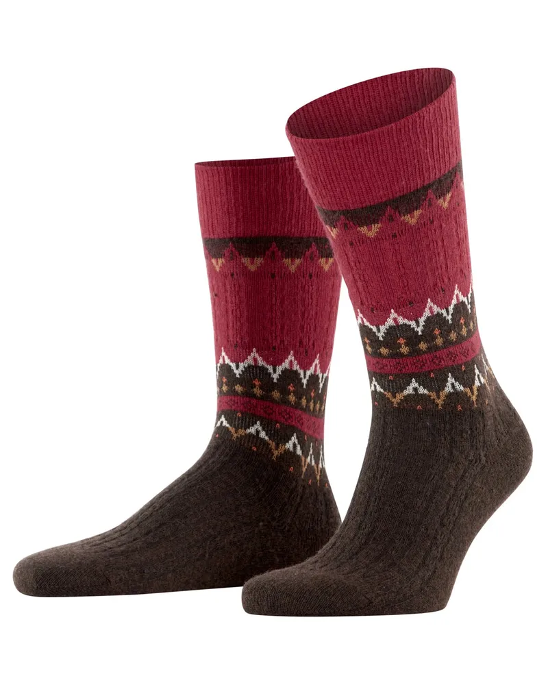 Falke Softe Strick-Socken Norseman mit Kaschmiranteil in Rot