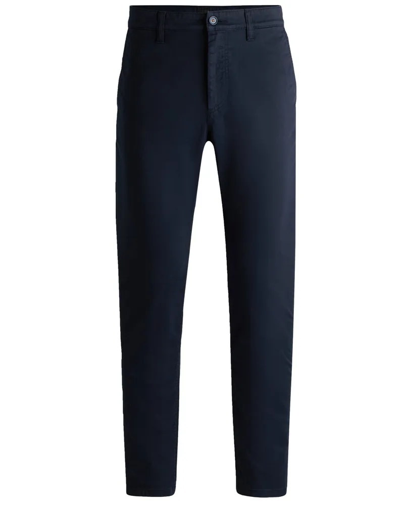 HUGO BOSS Chino mit Stretchanteil, Tapered Fit in Marine