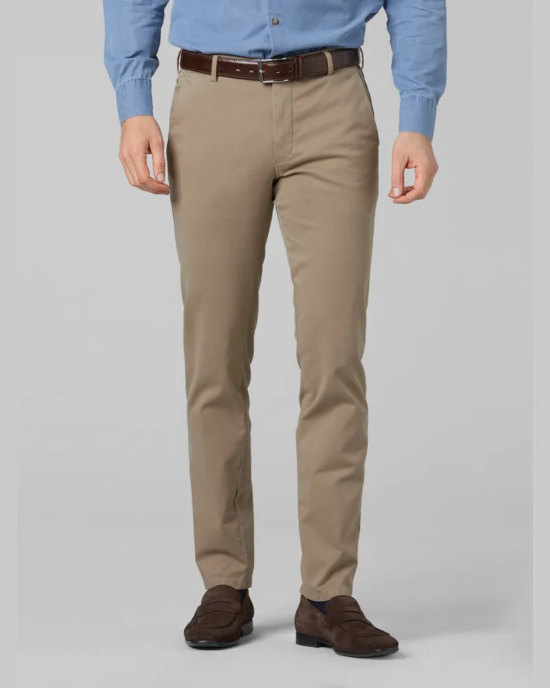 Meyer Hosen Softe Stretch-Chino Tokyo in Beige