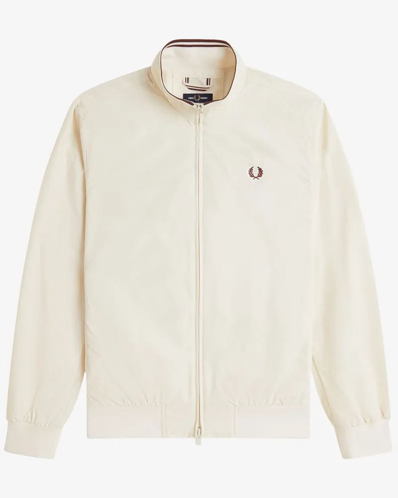 Fred Perry Leichter Blouson mit Logo-Stickerei und Mesh-Innenfutter in Offwhite