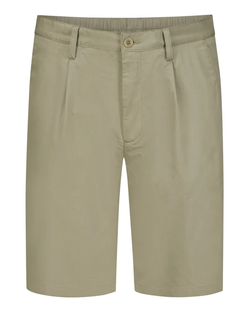 Alberto Stretch-Bermudashorts mit Bundfalten, Wide Fit in Oliv