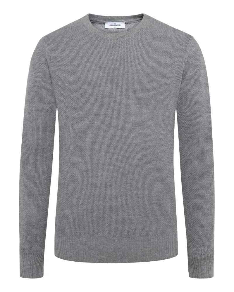 Gran Sasso Softer Pullover aus Merinowolle in Perlstrick in Hellgrau