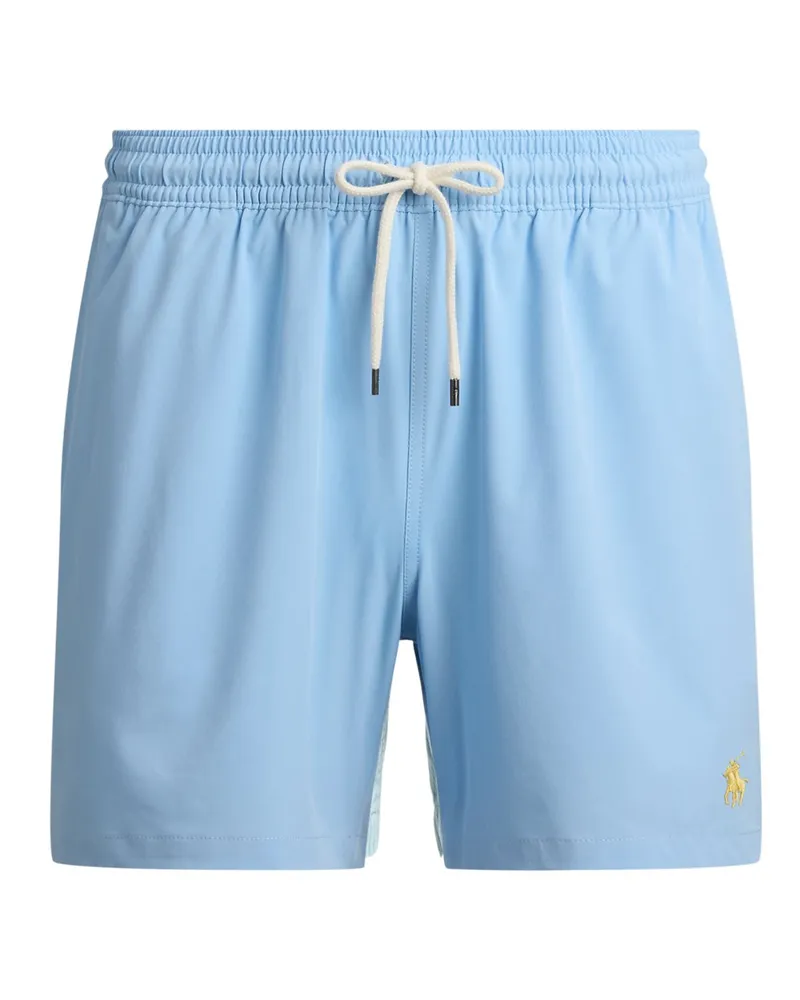 Ralph Lauren Glatte Badeshorts in Stretch-Qualität mit kleiner Pony-Stickerei in Hellblau