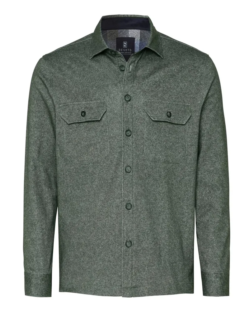 DESOTO Twill-Overshirt in weicher Interlock Jersey-Qualität, Regular in Grün