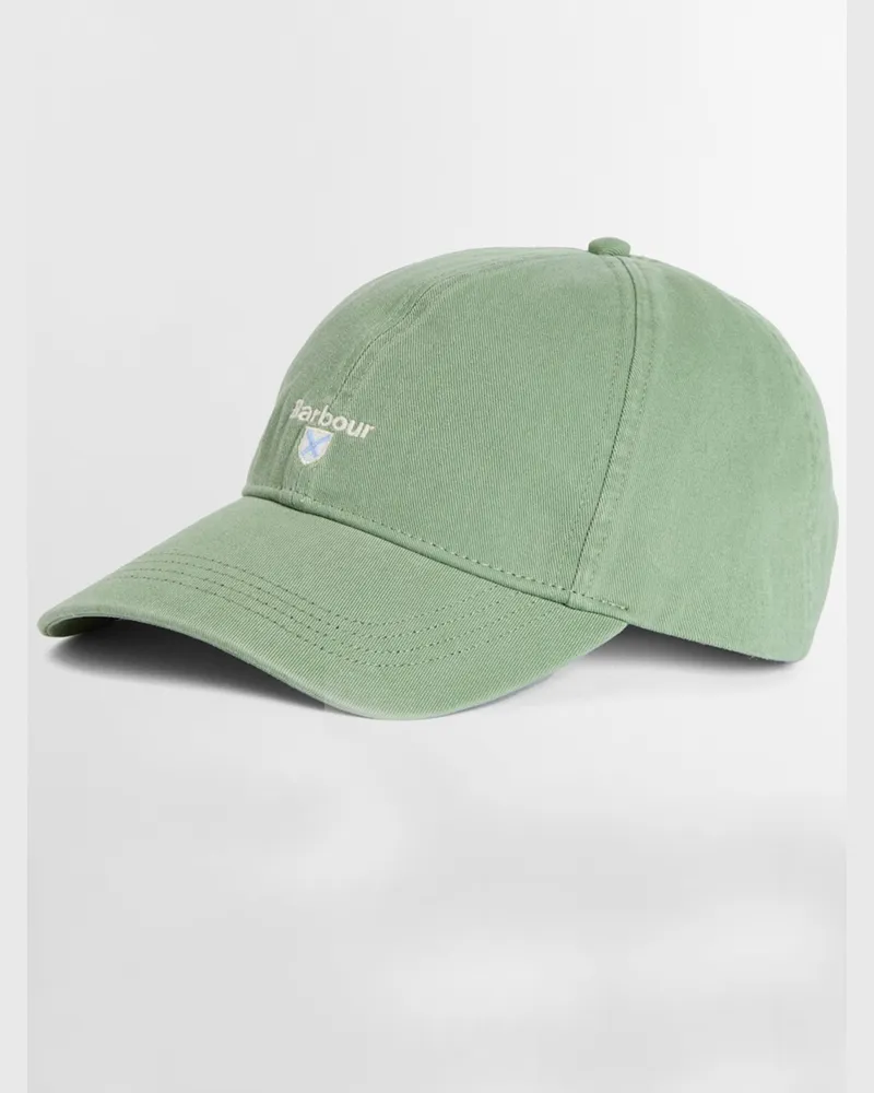 Barbour Cap aus Baumwolle mit Logo-Stickerei in Grün