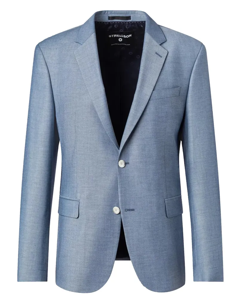 Strellson Einreihiges Sakko mit in Jersey-Qualität, Slim Fit in Mittelblau