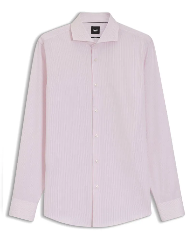 HUGO BOSS Baumwollhemd mit feinem Streifen, Slim Fit in Pink